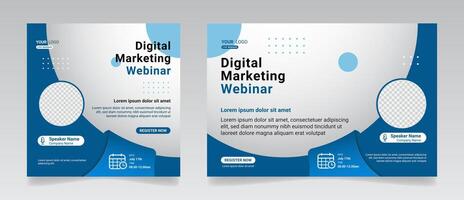 Marketing Strategies live webinar banner invitation and social media post template. Business webinar invitation design. vector