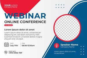 Business webinar horizontal banner design. Modern banner design background and place for the photo. Usable for banner, cover, and header. vector