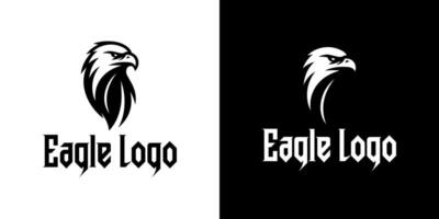 Black and White Eagle Head Logo with Gothic Typography for Powerful and Minimal Brand Identity vector