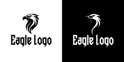 Powerful Black and White Eagle Logo with Sharp Head Silhouette for Bold and Professional Branding vector