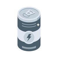 Get this isometric style icon of energy drink can vector