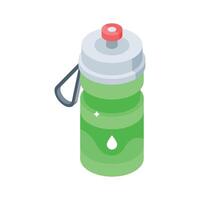 Visually appealing isometric icon of portable water flask vector