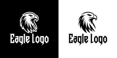 Modern Monochrome Eagle Logo with Angry Expression and Gothic Font for Premium Brand Image vector