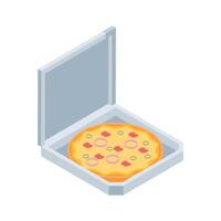 Well crafted isometric style icon of pizza box vector