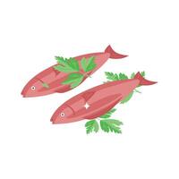 Grab this isometric style icon of cooked fish vector