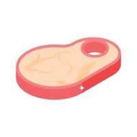 Premium isometric icon showing juicy steak vector