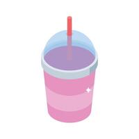 Visually appealing isometric icon of smoothie drink cup vector