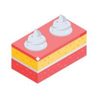 Trendy isometric style icon showing sweet pastry vector