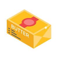 Latest isometric style icon of butter bar packaging vector