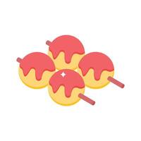 An amazing isometric icon of colorful dango skewer vector