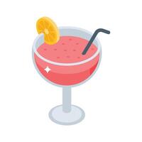 Get a glimpse of this isometric cocktail drink icon vector