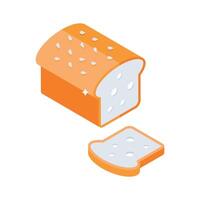 Easy to edit isometric style icon of fresh bread vector