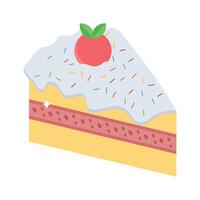 Ready to use isometric icon of pie slice delight vector