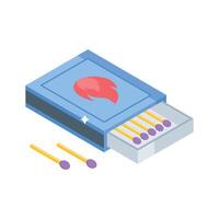 A isometric style icon of matchbox is ready for premium use vector