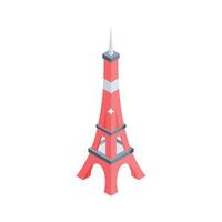 Easy to edit isometric style icon of eiffel tower vector