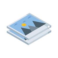Get a glimpse of this isometric pictures frame icon vector