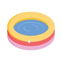 Premium isometric icon of inflatable pool float vector