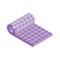 Easy to edit isometric icon showing rollable camping mat vector
