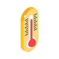 Trendy isometric style icon showing thermometer vector