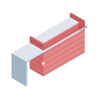 Grab this isometric icon of hotel reception counter vector