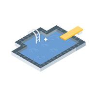 Visually appealing isometric icon of large swimming pool vector