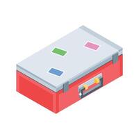 Easy to edit isometric icon of travel suitcase vector
