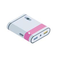 Easy to edit isometric style icon of power bank vector