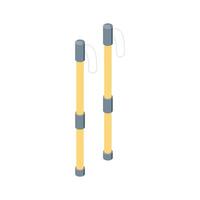 Modern isometric icon of ski poles, easy to edit vector