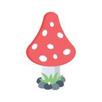 A captivating isometric style icon showing mushroom vector