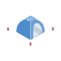 Visually engaging isometric icon of camp, ready for premium use vector