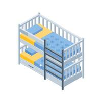 An amazing isometric style icon of bunk bed design vector