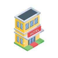 Easy to edit isometric style icon of luxury hotel building vector