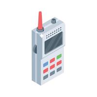 Trendy isometric style icon showing walkie talkie in use vector