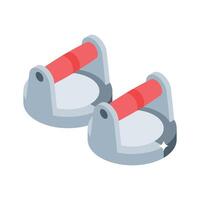 Visually appealing isometric icon showing pushup tool vector