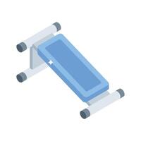 Ready to use isometric icon of padded gym bench vector