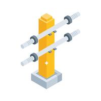 A captivating isometric icon of barbell rack, easy to edit vector