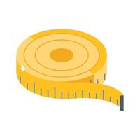 Easy to edit isometric icon of measuring tape roll vector