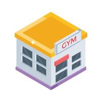 Premium isometric style icon representing gym building vector