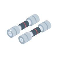 Well crafted isometric icon of dumbbells on floor vector