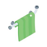 An amazing isometric style icon of towel rack stand vector