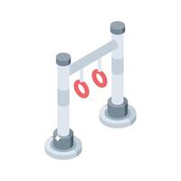 A captivating isometric icon showing gymnastic rings vector