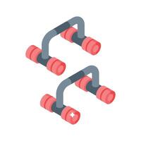 Trendy isometric icon of stable pushup stands pair vector