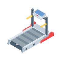 Get this isometric style icon of treadmill machine vector