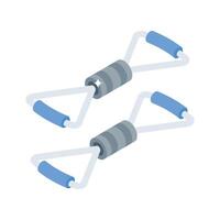 Visually engaging isometric icon of flexible stretching bands vector