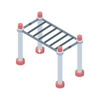 Trendy isometric icon of monkey bars, an editable design vector