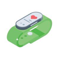 Easy to edit isometric icon of smart health tracker vector