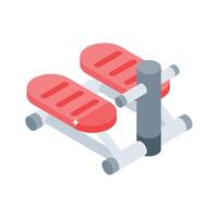 Visually appealing isometric icon of cardio stepper device vector