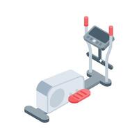 A captivating isometric style icon of elliptical trainer machine vector