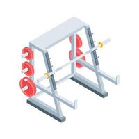 Check out this isometric icon of barbell shelf vector