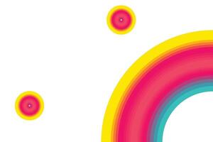 abstract ribbon curl in vibrant pink, yellow, and cyan gradient set against a clean white backdrop. Perfect for modern creative projects, digital branding, posters, and artistic layouts. vector